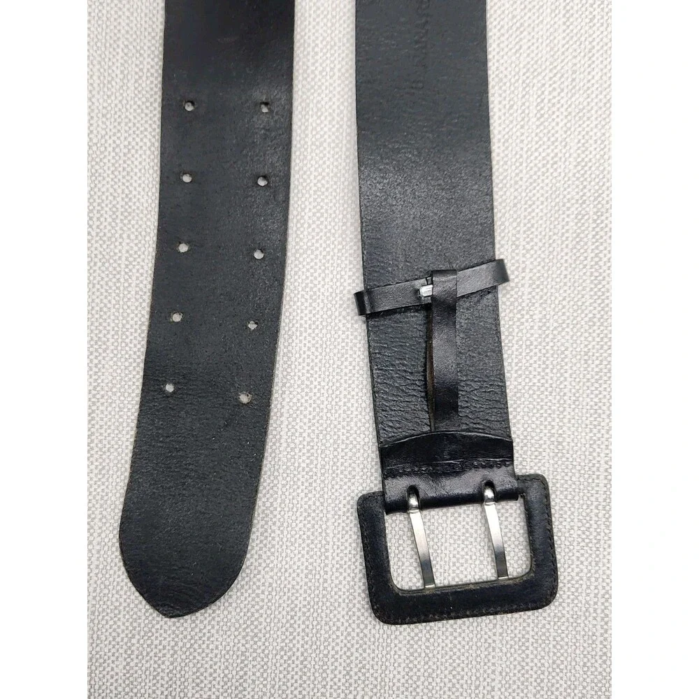 Banana Republic Medium Belt Black Italian Leather Wide Made In Italy